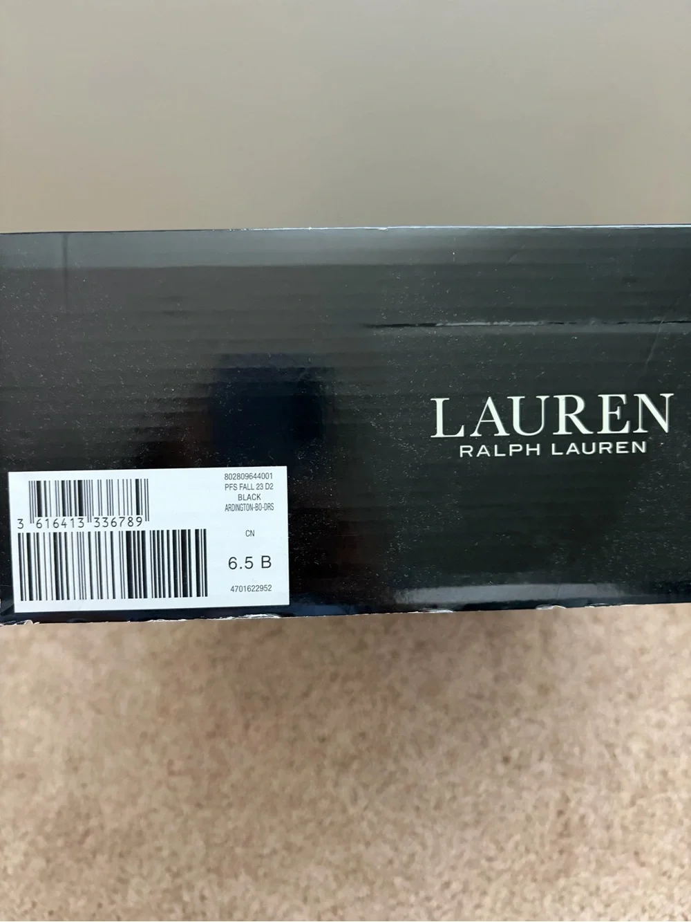 Ralph Lauren Black Leather Over-the-Knee Boots with Gold RL Accent